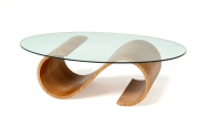 Kavos staliukas Swirl su ovaliu stiklu